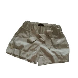 The limited paper bag waist beige satin shorts size 0